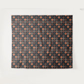 Dunkle Erde Geometrisches Kreis-Punkte-Design Wandteppich (Vorderseite (Horizontal))
