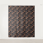 Dunkle Erde Geometrisches Kreis-Punkte-Design Wandteppich (Vorderseite)
