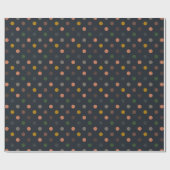 Dunkle Erde Ton Wald Polka Punkte Design Geschenkpapier (Flach)