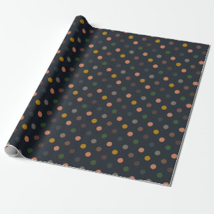 Dunkle Erde Ton Wald Polka Punkte Design Geschenkpapier