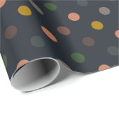 Dunkle Erde Ton Wald Polka Punkte Design Geschenkpapier (Rolleneckpunkt)
