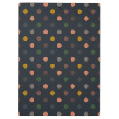 Dunkle Erde Ton Wald Polka Punkte Design Klemmbrett (Rückseite)