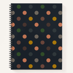 Dunkle Erde Ton Wald Polka Punkte Design Notizblock
