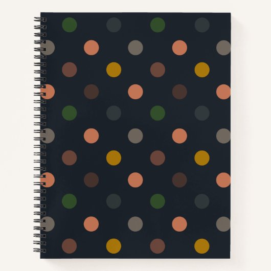 Dunkle Erde Ton Wald Polka Punkte Design Notizblock (Vorderseite)