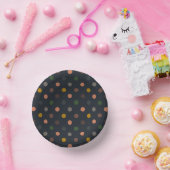 Dunkle Erde Ton Wald Polka Punkte Design Pappteller (Party)