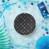 Dunkle Erde Ton Wald Polka Punkte Design Pappteller (Party)