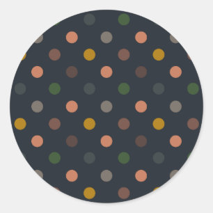 Dunkle Erde Ton Wald Polka Punkte Design Runder Aufkleber