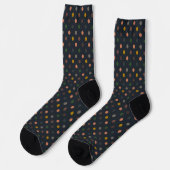 Dunkle Erde Ton Wald Polka Punkte Design Socken (Linkes Detail)