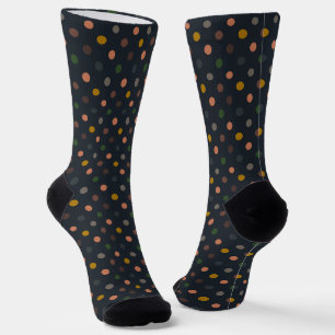 Dunkle Erde Ton Wald Polka Punkte Design Socken