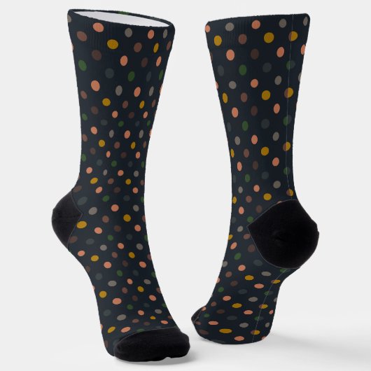 Dunkle Erde Ton Wald Polka Punkte Design Socken (Gewinkelt)