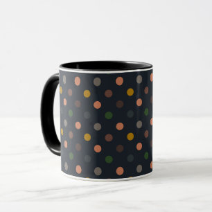 Dunkle Erde Ton Wald Polka Punkte Design Tasse