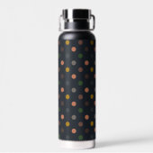 Dunkle Erde Ton Wald Polka Punkte Design Trinkflasche (Rückseite)