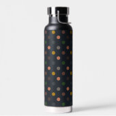 Dunkle Erde Ton Wald Polka Punkte Design Trinkflasche (Links)