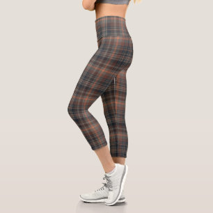 Dunkle Erde Wald Plaid Tartan   Capri Leggings