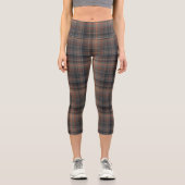 Dunkle Erde Wald Plaid Tartan   Capri Leggings (Vorderseite)