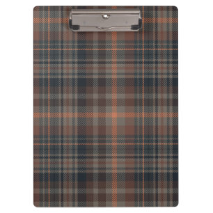 Dunkle Erde Wald Plaid Tartan Klemmbrett