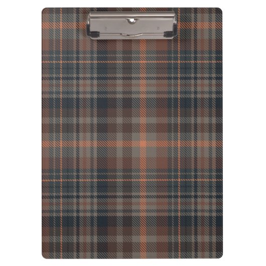 Dunkle Erde Wald Plaid Tartan Klemmbrett (Vorderseite)