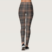 Dunkle Erde Wald Plaid Tartan Leggings (Rückseite)
