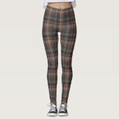 Dunkle Erde Wald Plaid Tartan Leggings (Vorderseite)