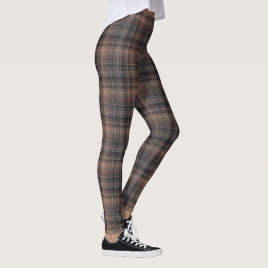 Dunkle Erde Wald Plaid Tartan Leggings (Rechts)