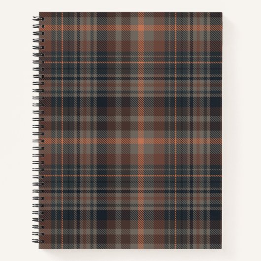 Dunkle Erde Wald Plaid Tartan Notizblock (Vorderseite)