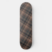 Dunkle Erde Wald Plaid Tartan Skateboard (Vorderseite)