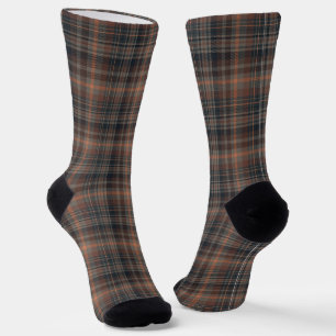 Dunkle Erde Wald Plaid Tartan   Socken