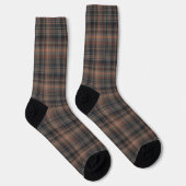 Dunkle Erde Wald Plaid Tartan   Socken (Rechts)
