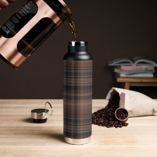 Dunkle Erde Wald Plaid Tartan Trinkflasche