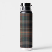 Dunkle Erde Wald Plaid Tartan Trinkflasche (Rückseite)