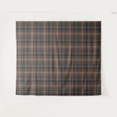 Dunkle Erde Wald Plaid Tartan   Wandteppich (Vorderseite (Horizontal))
