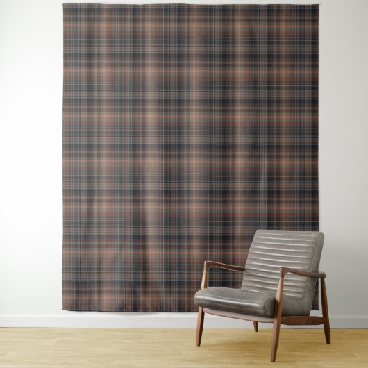 Dunkle Erde Wald Plaid Tartan   Wandteppich (Beispiel)