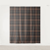 Dunkle Erde Wald Plaid Tartan   Wandteppich (Vorderseite)