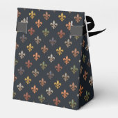 Dunkle Erde Waldlandschaft Fleur-de-lis Design Geschenkschachtel (Rückseite)