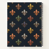 Dunkle Erde Waldlandschaft Fleur-de-lis Design Notizblock (Rückseite)