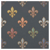 Dunkle Erde Waldlandschaft Fleur-de-lis Design  Stoff (Nahaufnahme)