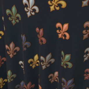 Dunkle Erde Waldlandschaft Fleur-de-lis Design Stoff
