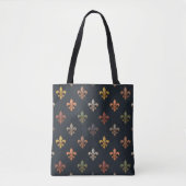 Dunkle Erde Waldlandschaft Fleur-de-lis Design Tasche (Vorderseite)