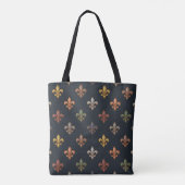Dunkle Erde Waldlandschaft Fleur-de-lis Design Tasche (Rückseite)