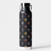 Dunkle Erde Waldlandschaft Fleur-de-lis Design  Trinkflasche (Vorne)