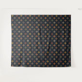 Dunkle Erde Waldlandschaft Fleur-de-lis Design Wandteppich (Vorderseite (Horizontal))