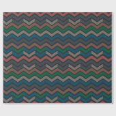 Dunkle Erde Waldlandschaft Zickzack-Chevron Geschenkpapier (Flach)