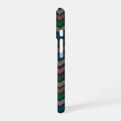 Dunkle Erde Waldlandschaft Zickzack-Chevron iPhone 16 Hülle (Linke Seite)