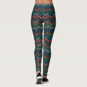 Dunkle Erde Waldlandschaft Zickzack-Chevron  Leggings (Rückseite)