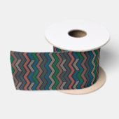 Dunkle Erde Waldlandschaft Zickzack-Chevron Satinband (Spule)