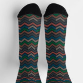 Dunkle Erde Waldlandschaft Zickzack-Chevron Socken (Oben)