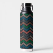 Dunkle Erde Waldlandschaft Zickzack-Chevron Trinkflasche (Vorne)