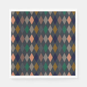 Dunkle Erden-Waldlandschaften Harlekin-Diamanten Serviette
