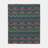Dunkle Erdene Waldlandschaft Zickzack-Chevron Fleecedecke (Vorderseite)