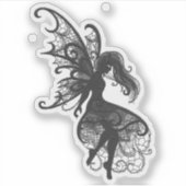 Dunkle Fairy Flower Hair Laptop Cutout Vinyl Aufkleber (Vorderseite)
